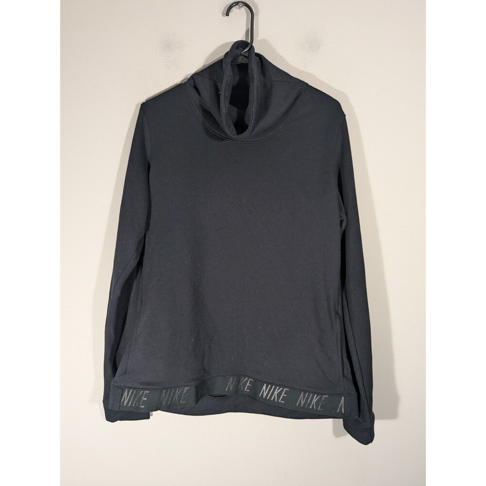 Nike Womens Black Long Sleeve Turtleneck Sweatshirt Sz L Training Outdoor Sports